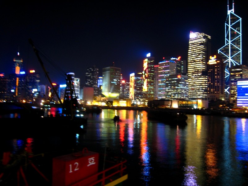 hongkong 002 wolkenkratzer skyline bei nacht