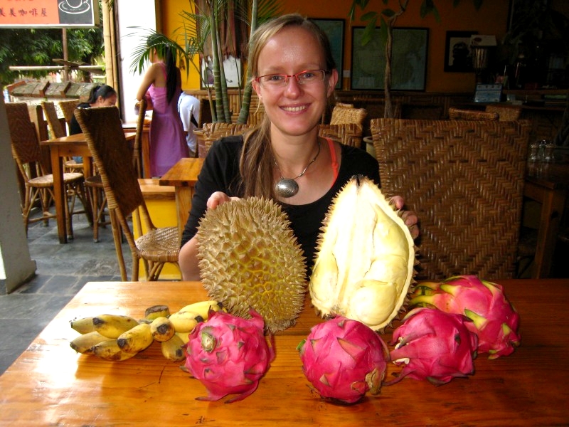 	Jinghong, Yunnan, China: Wir lieben Obst wie Durian und Drachenfrüchte	